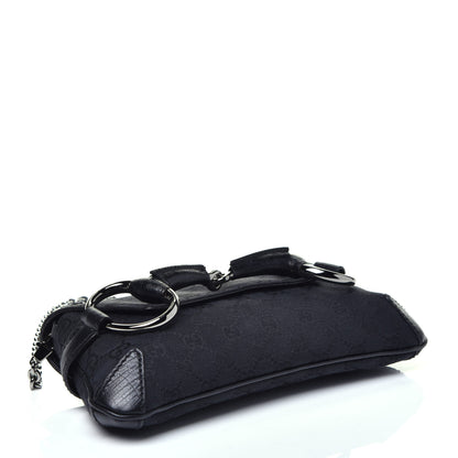 Gucci Monogram Horsebit Chain Clutch Black 4 of 9
