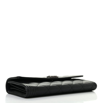 Chanel Caviar Quilted Long Boy Flap Wallet Black 4 of 8
