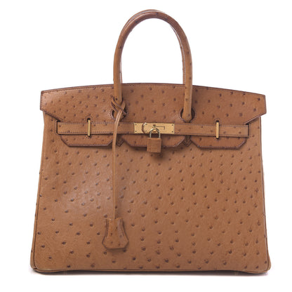 Hermes Ostrich Birkin 35 Gold 1 of 25