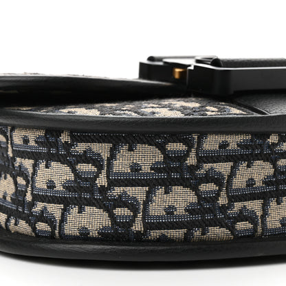 Christian Dior Oblique Grained Calfskin Mini Gallop Bag With Strap Black Beige 8 of 9