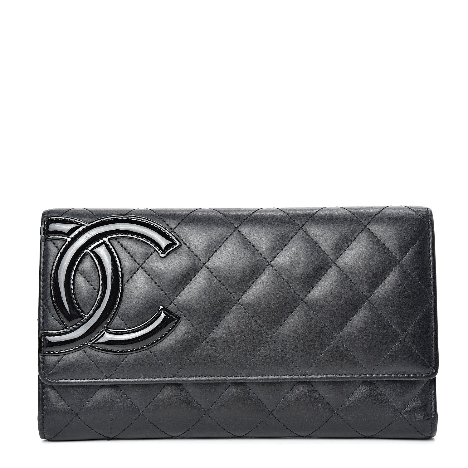 Chanel Calfskin Quilted Cambon Tri-Fold Wallet Black 1 of 16