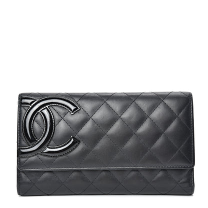 Chanel Calfskin Quilted Cambon Tri-Fold Wallet Black 1 of 16