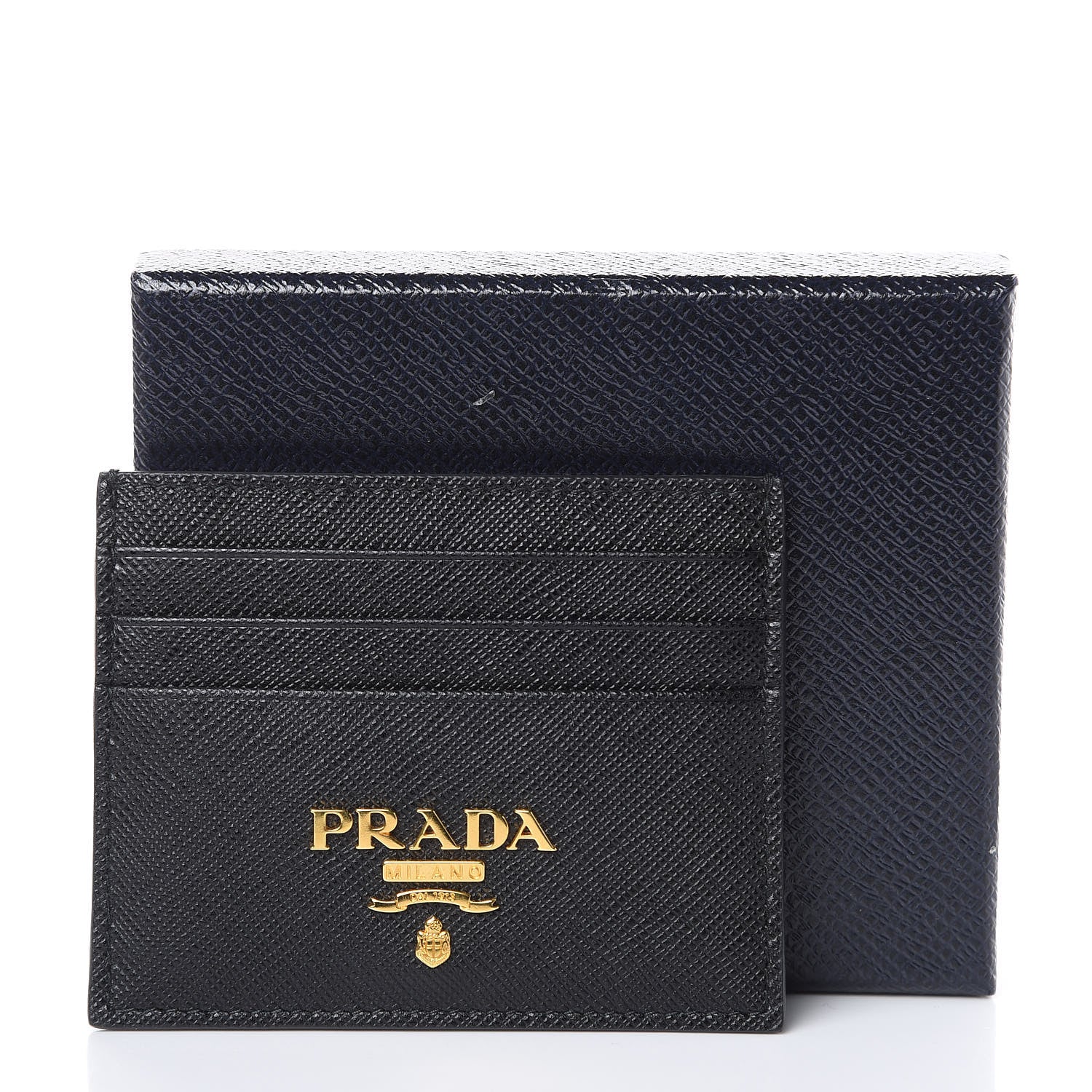 Prada Saffiano Metal Card Holder Black 7 of 7