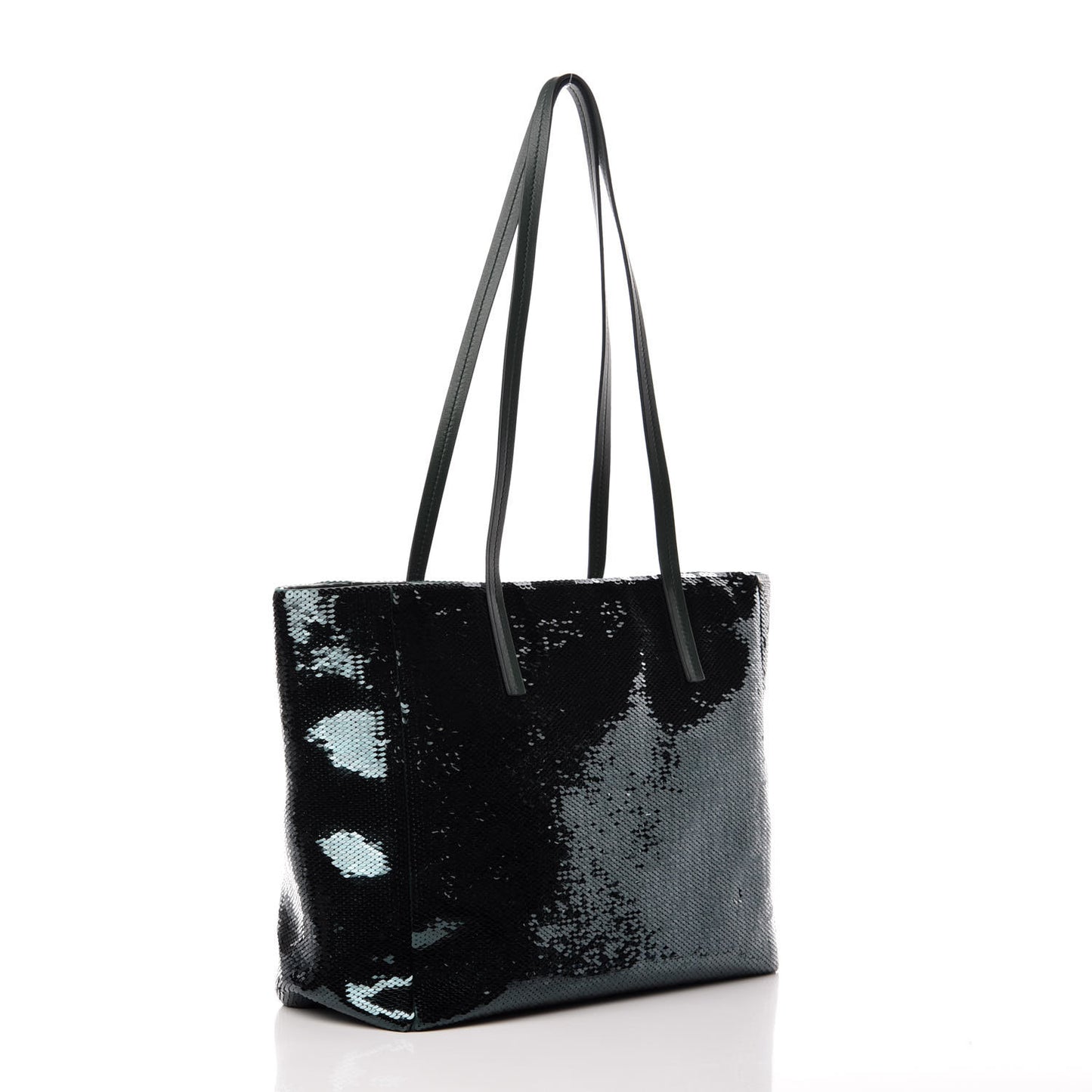 Paillettes Sequin Logo Tote Smeraldo Argent