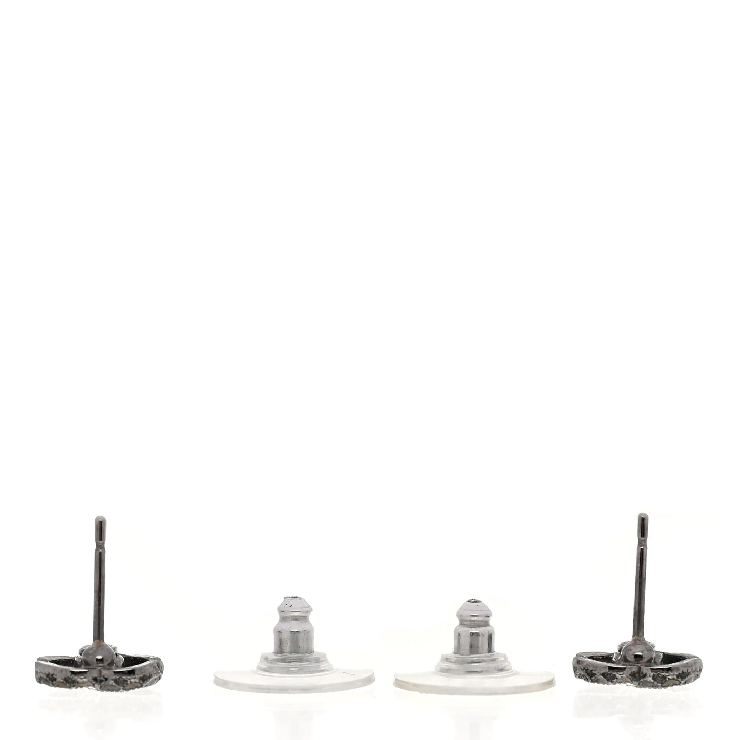 CC Stud Earrings Ruthenium