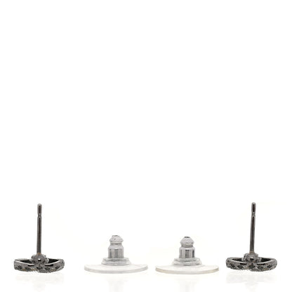 Chanel CC Stud Earrings Ruthenium 3 of 5