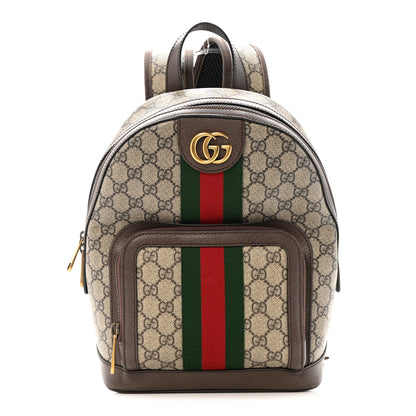 Gucci GG Supreme Monogram Calfskin Web Small Ophidia Day BackpacK Beige Ebony New Acero 1 of 12