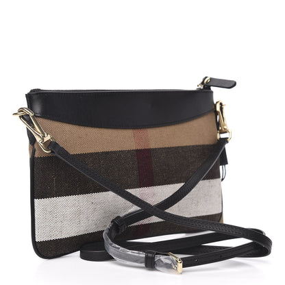 Burberry House Check Derby Peyton Crossbody Clutch Bag Black 3 of 10