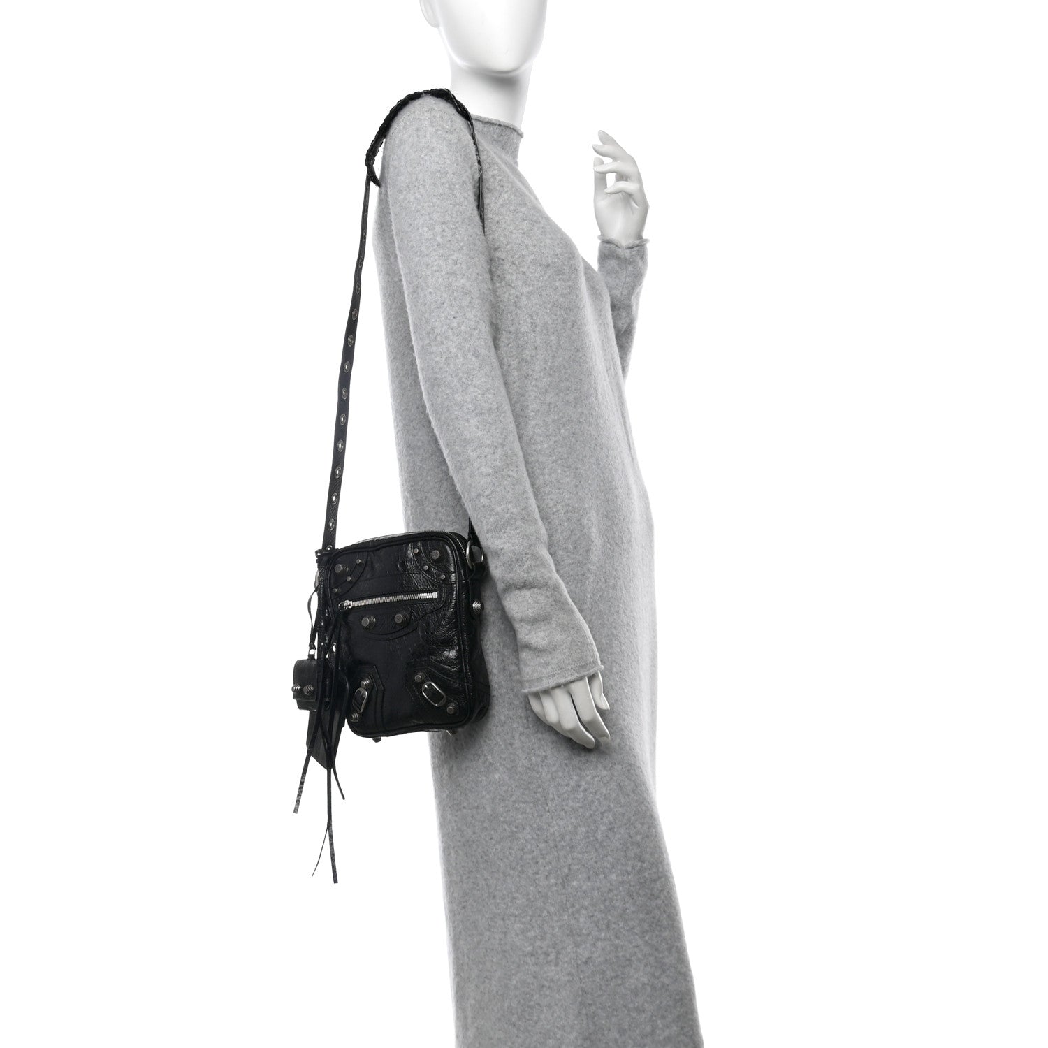 Balenciaga Agneau Arena Le Cagole Crossbody Bag Black 2 of 10