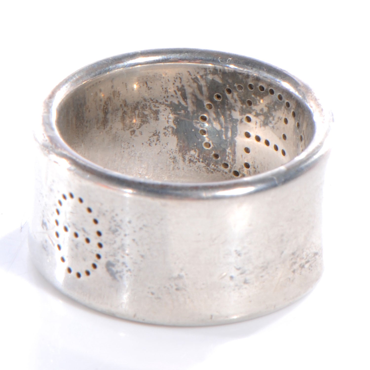 Hermes Sterling Silver Eclipse Ruban Ring GM 53 6 5 of 6