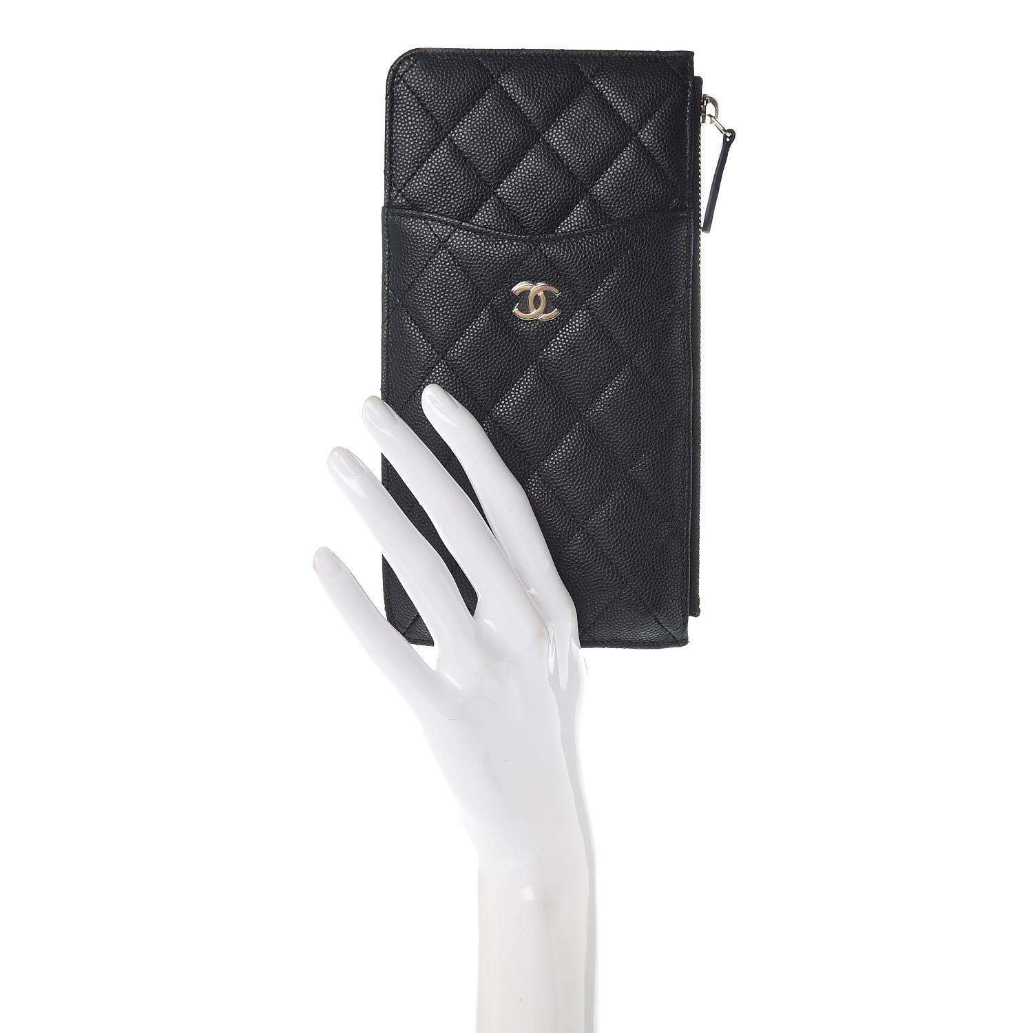 Chanel Caviar Quilted Classic Flat Wallet Pouch Black 2 of 8