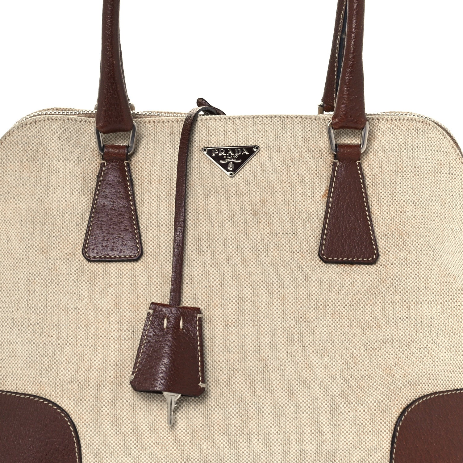 Prada Canapa Cinghiale Frame Bowler Brown 9 of 12