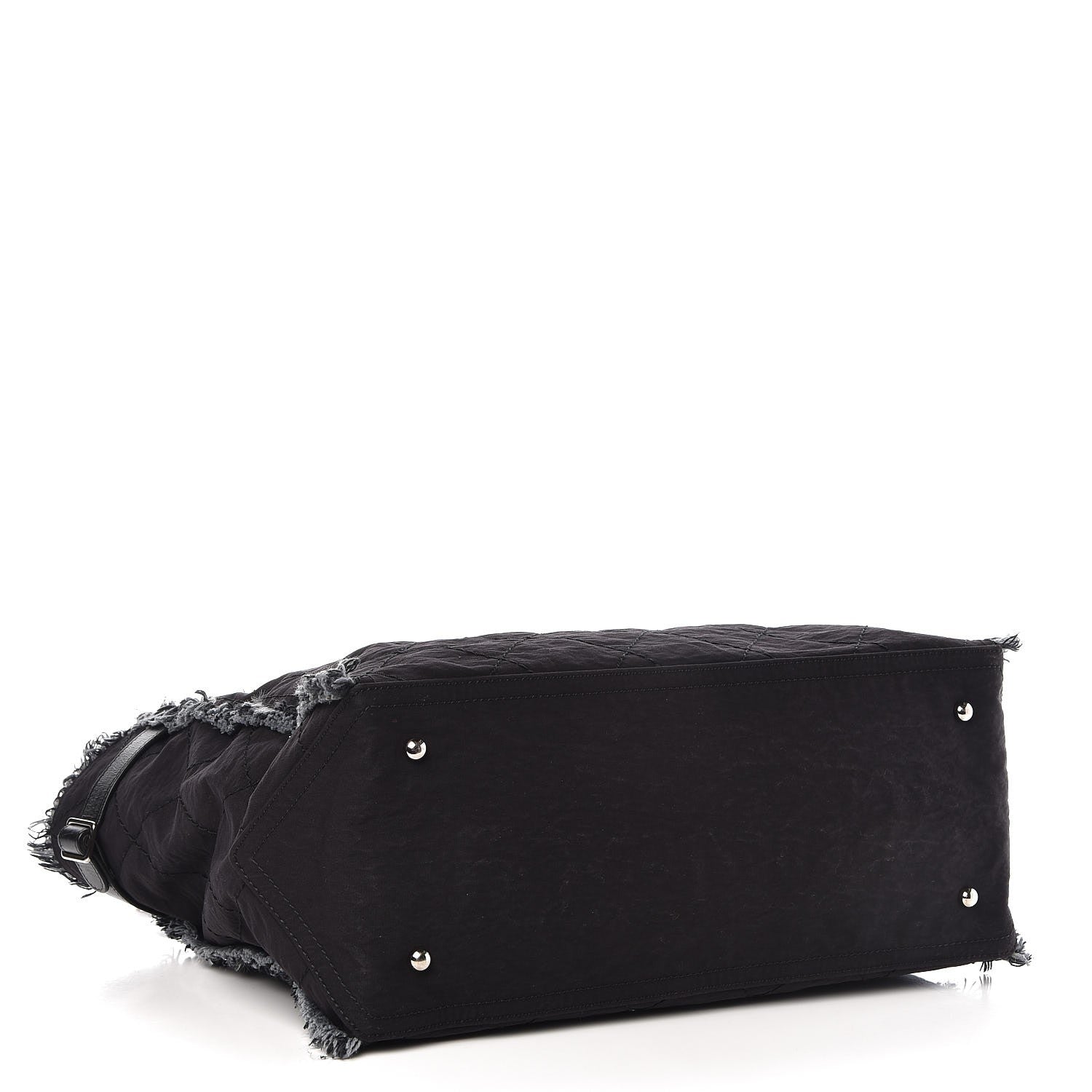 Chanel Canvas Stitched Tweed Large Tote Black 4 of 7