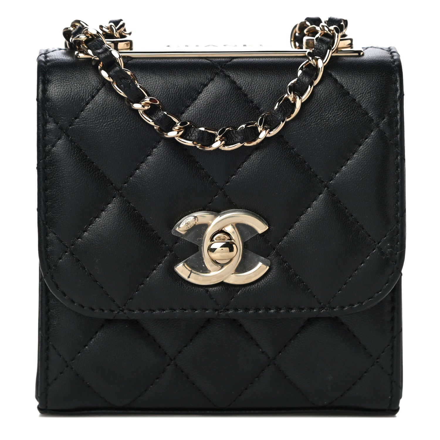 Chanel Lambskin Quilted Mini Trendy CC Clutch With Chain Black 1 of 11