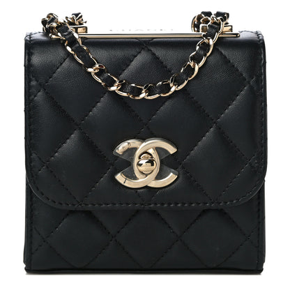 Chanel Lambskin Quilted Mini Trendy CC Clutch With Chain Black 1 of 11