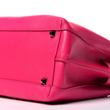 MCM Grained Calfskin Medium Milla Tote Beetroot Pink 10 of 10