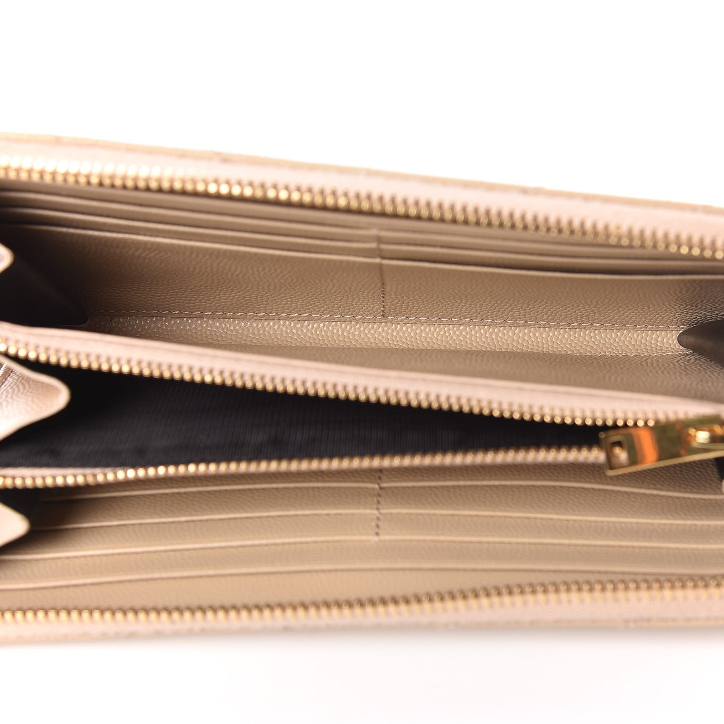 Grain De Poudre Matelasse Chevron Monogram Zip Around Wallet Nude Powder