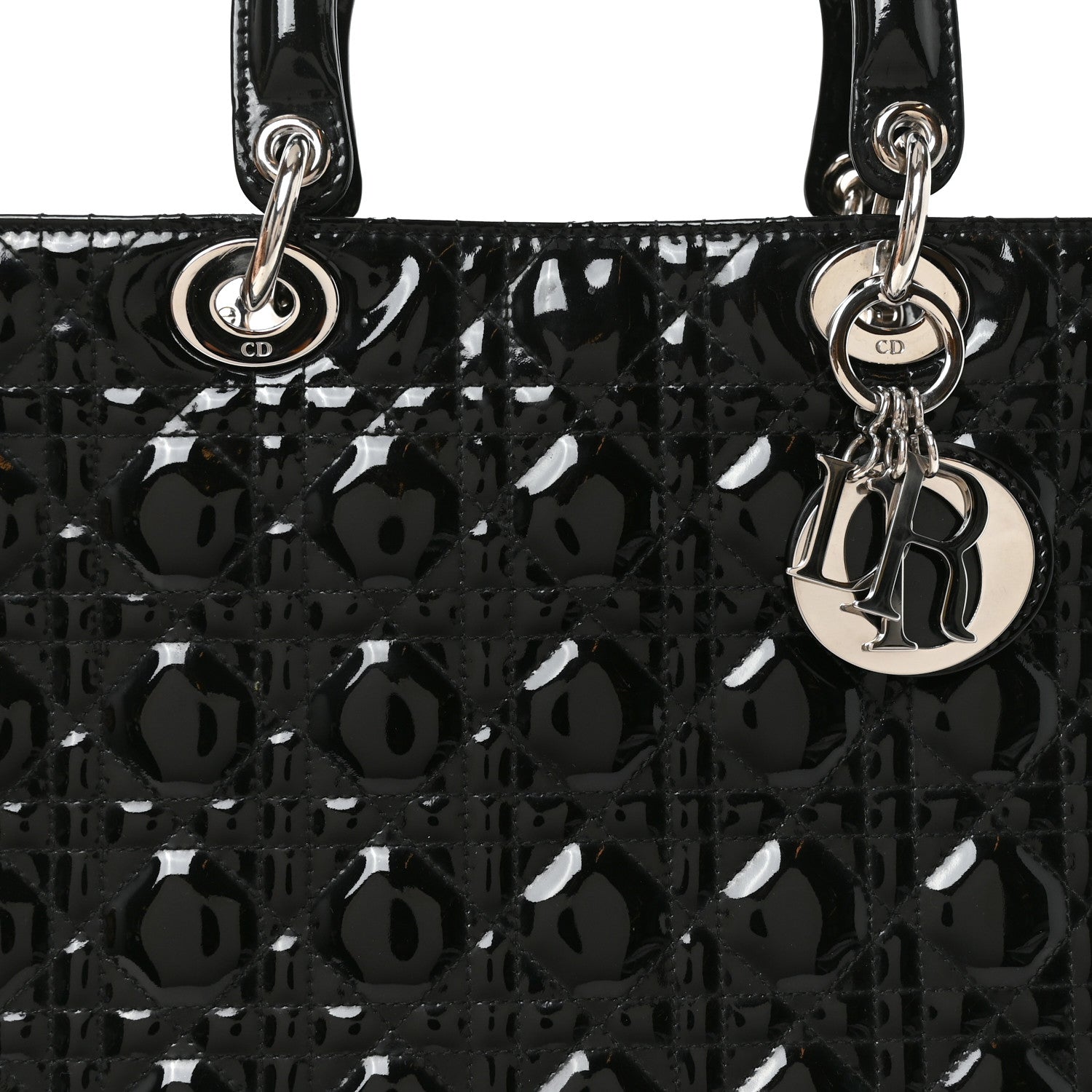 Christian Dior Patent Cannage Large Lady Dior Black 8 of 10