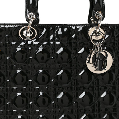 Christian Dior Patent Cannage Large Lady Dior Black 8 of 10