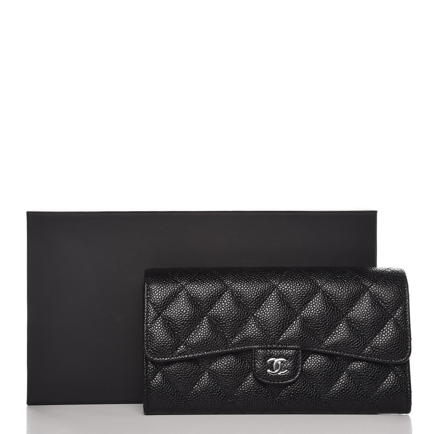 Chanel Caviar Quilted Large Gusset Flap Wallet Black 9 of 9
