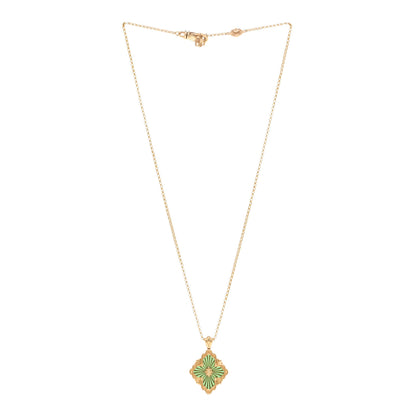 Buccellati 18K Yellow Gold Enamel Opera Tulle Pendant Necklace Green 3 of 5