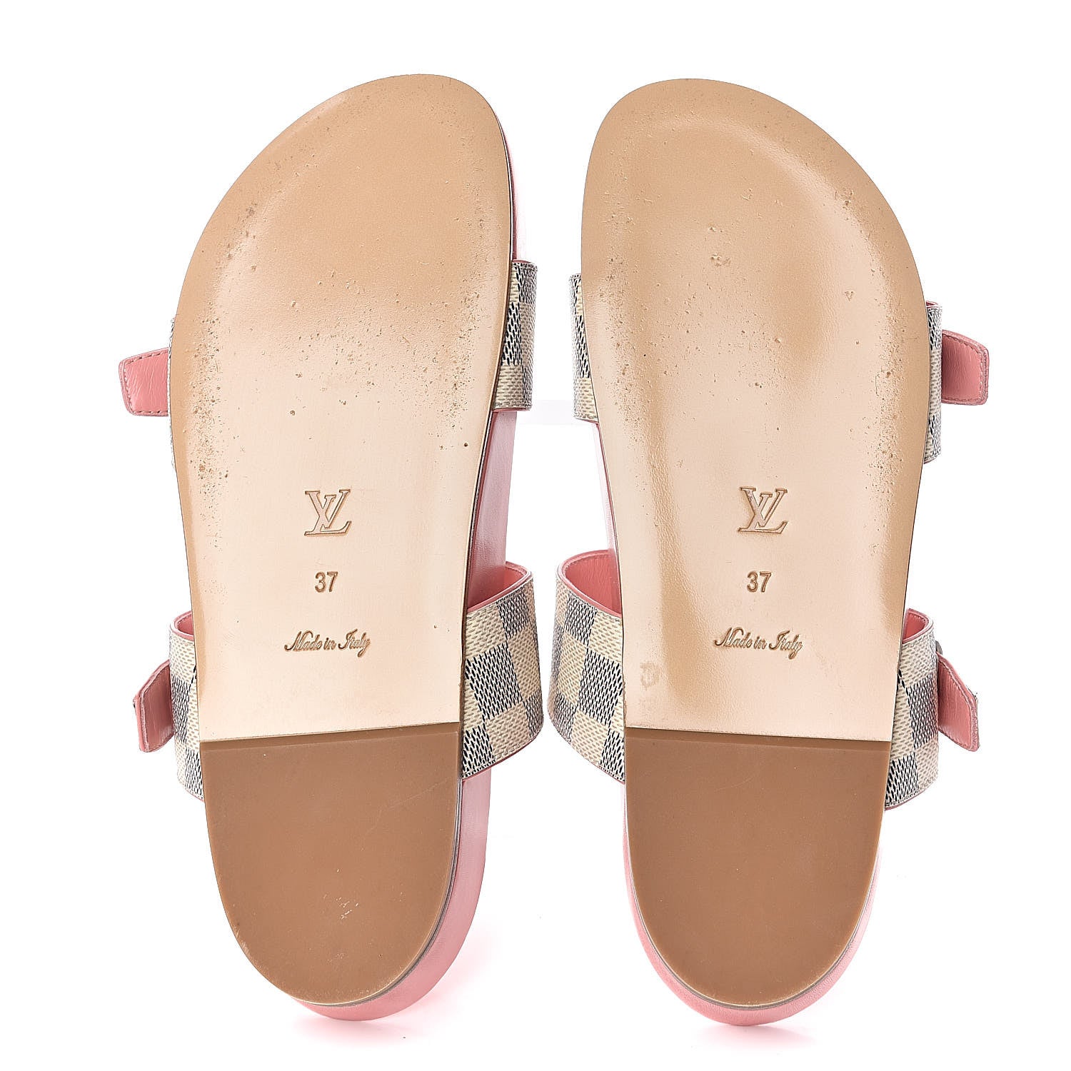 Louis Vuitton Damier Azur Bom Dia Flat Mules 37 Rose Clair 7 of 12