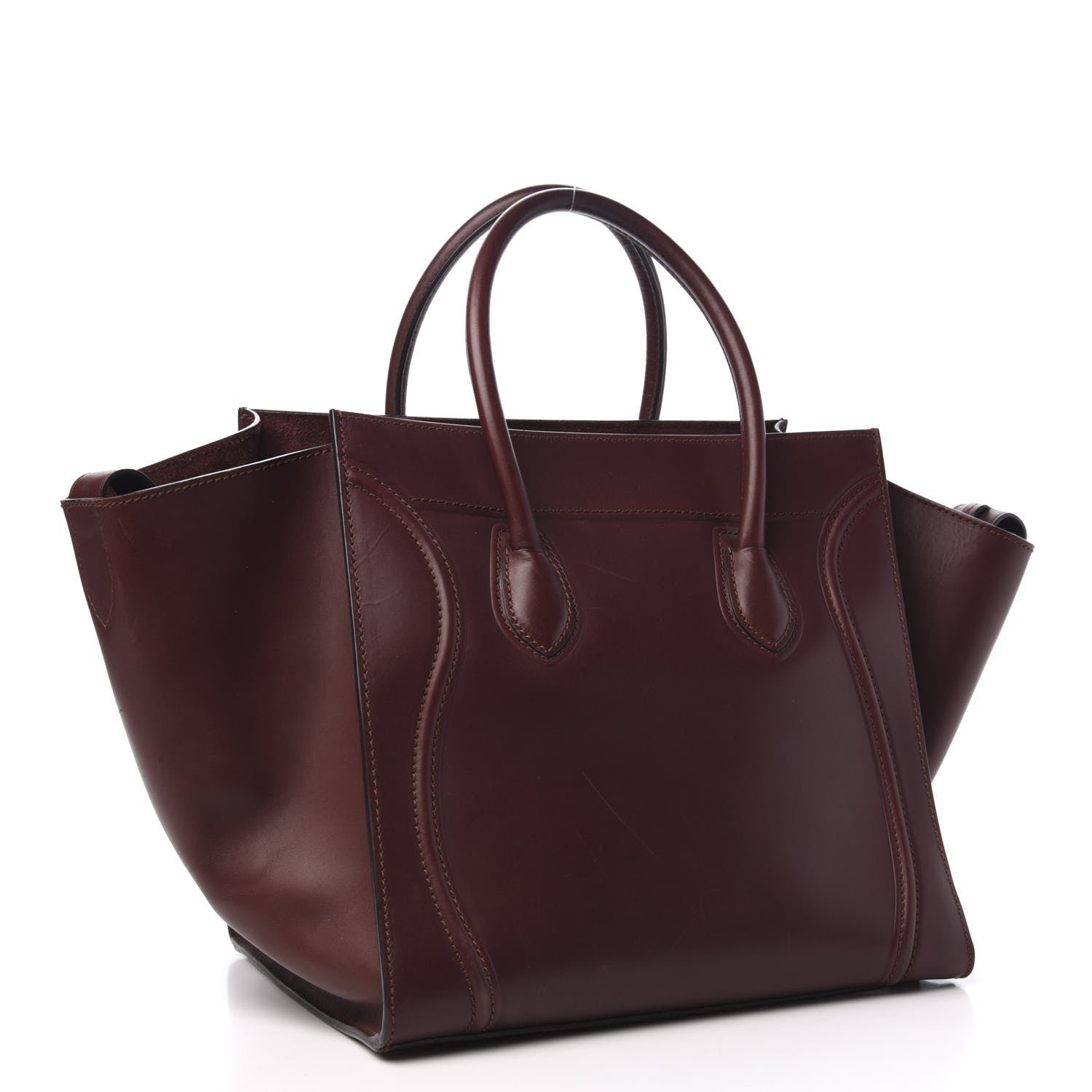 Celine Supple Calfskin Medium Phantom Luggage Burgundy 3 of 11