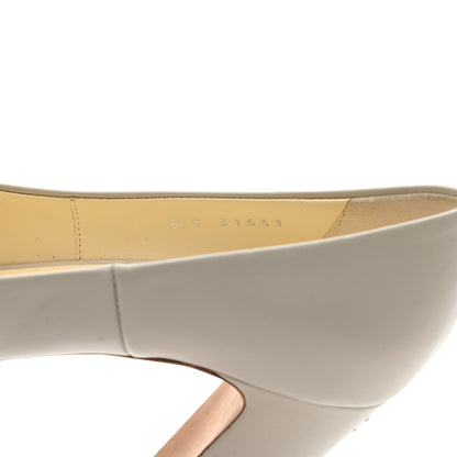 Chanel Lambskin Peep Toe CC Pumps 37 Grey 10 of 11