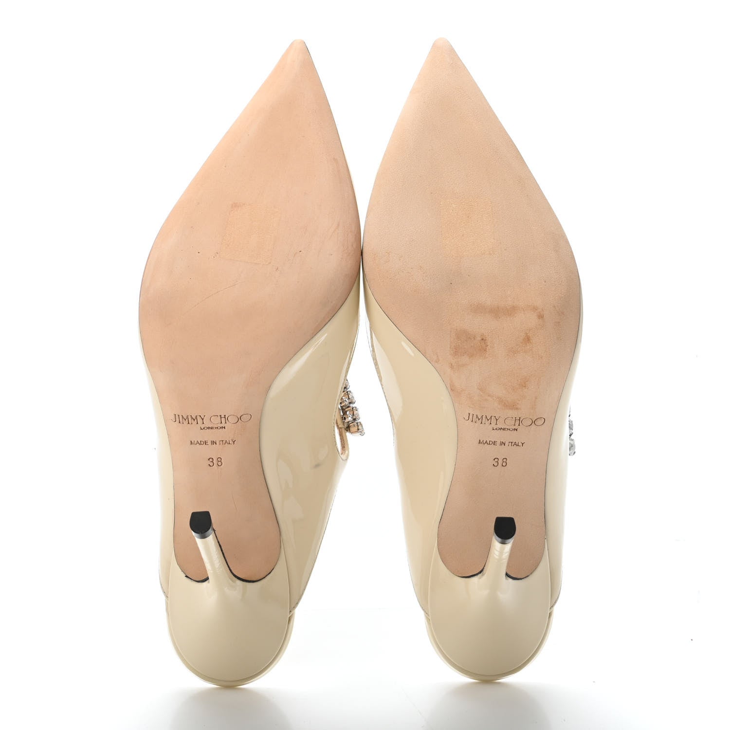 Jimmy Choo Patent Crystal Bing 100 Pumps 38 Linen 4 of 4