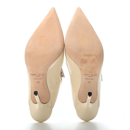 Jimmy Choo Patent Crystal Bing 100 Pumps 38 Linen 4 of 4