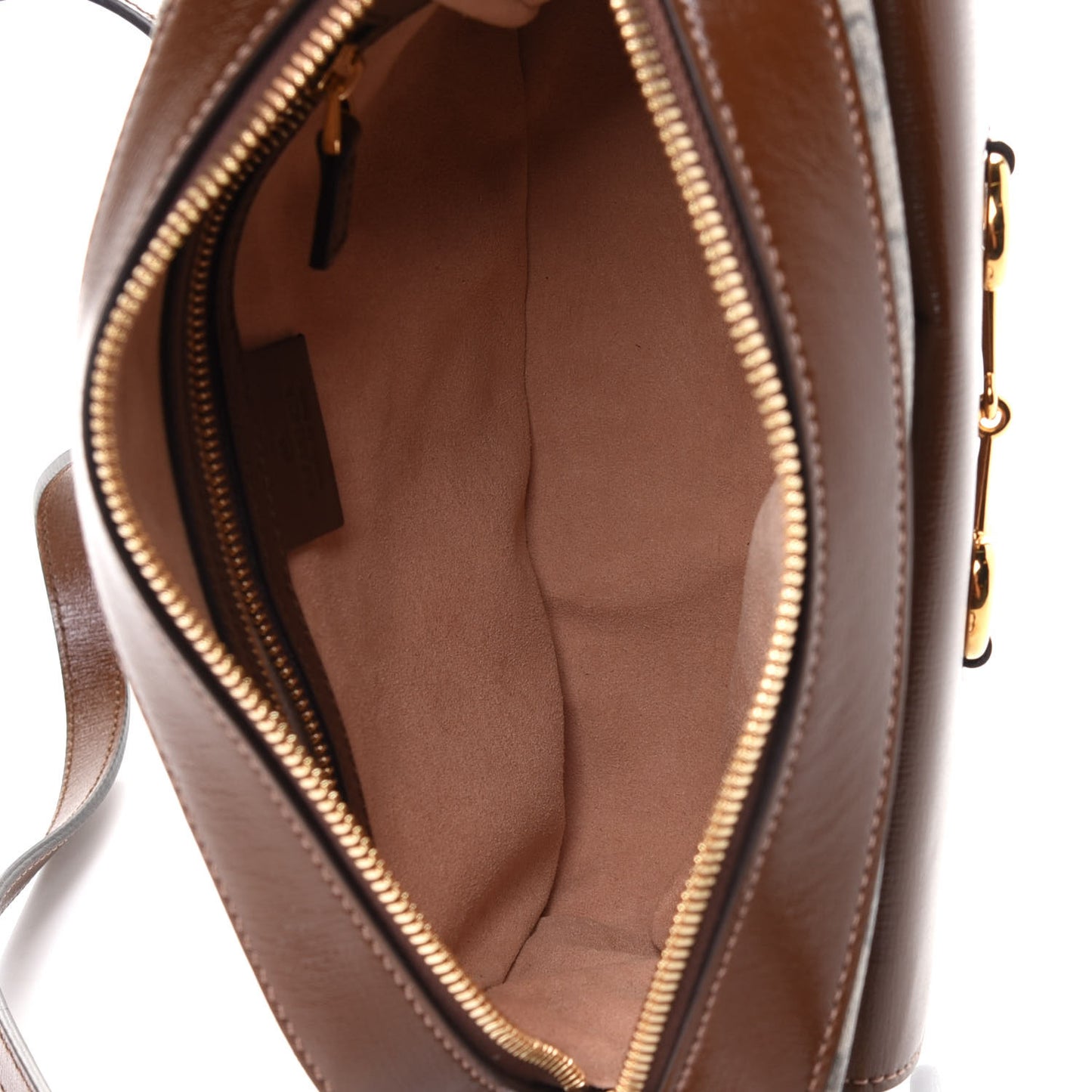 GG Supreme Monogram Small Horsebit 1955 Shoulder Bag Beige Brown Sugar