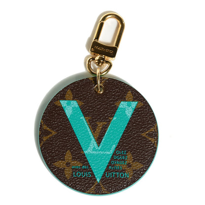 Louis Vuitton Monogram Illustre V Bag Charm Key Ring Turquoise 1 of 4