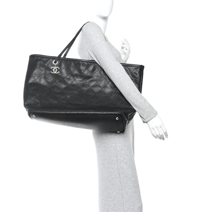 Chanel Grained Calfskin Large Shopping Fever Tote Black 2 of 14