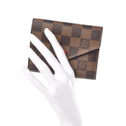 Louis Vuitton Damier Ebene Victorine Wallet Red 2 of 10