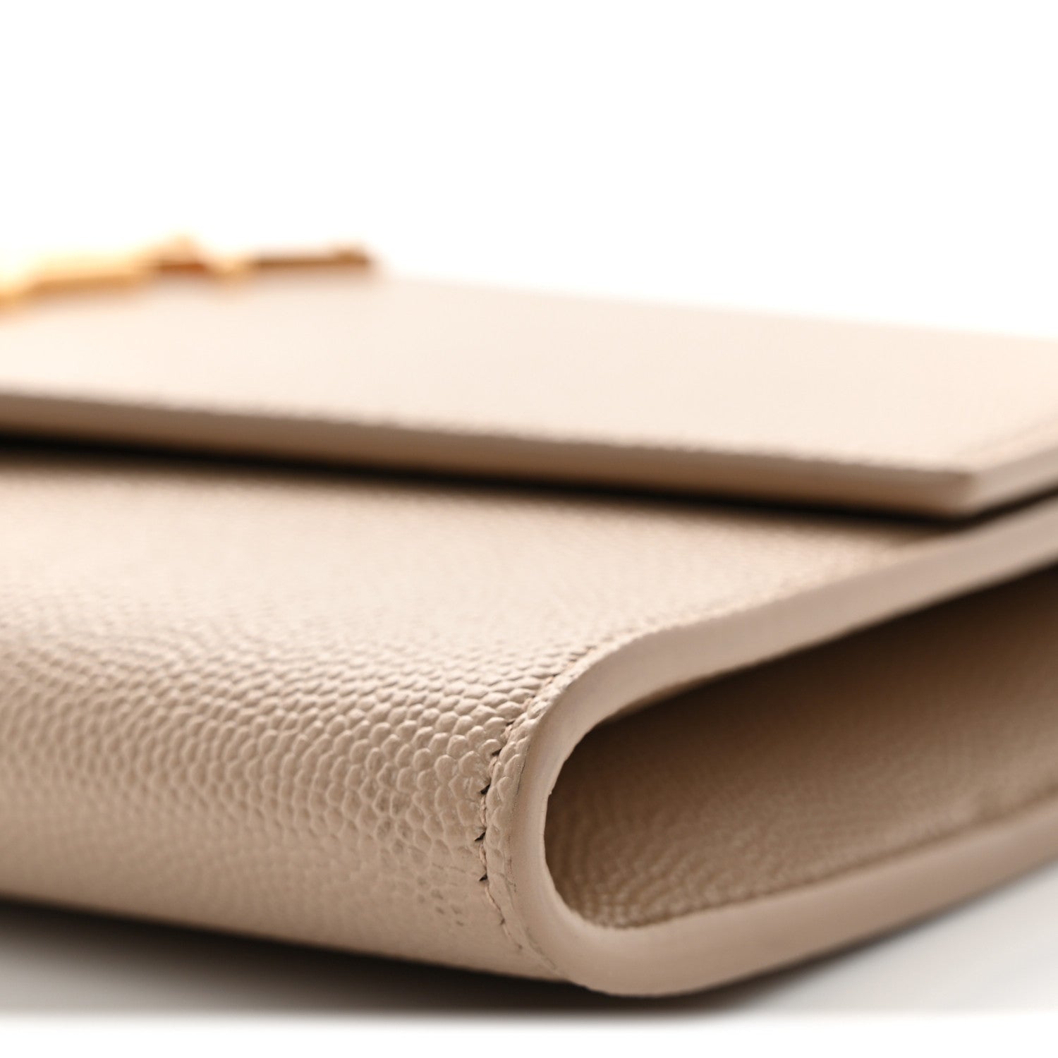 Saint Laurent Grain De Poudre Monogram Uptown Chain Wallet Dark Beige 11 of 14