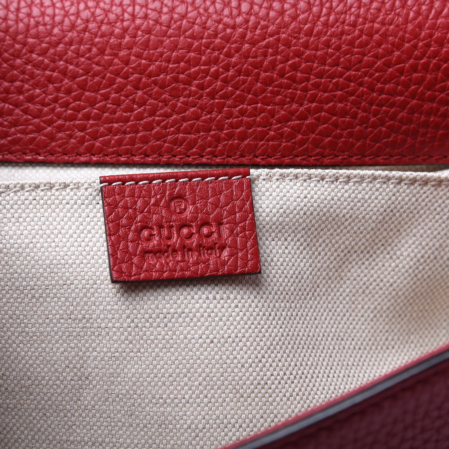 Gucci Calfskin Mini GG Marmont Top Handle Bag Vulcanic Red 8 of 11