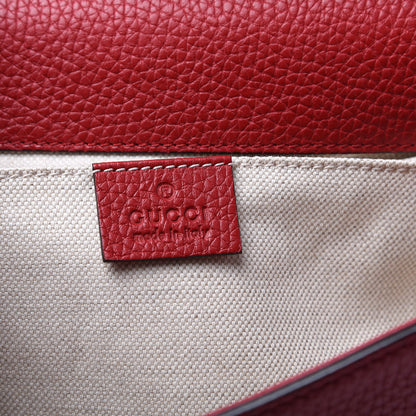 Gucci Calfskin Mini GG Marmont Top Handle Bag Vulcanic Red 8 of 11