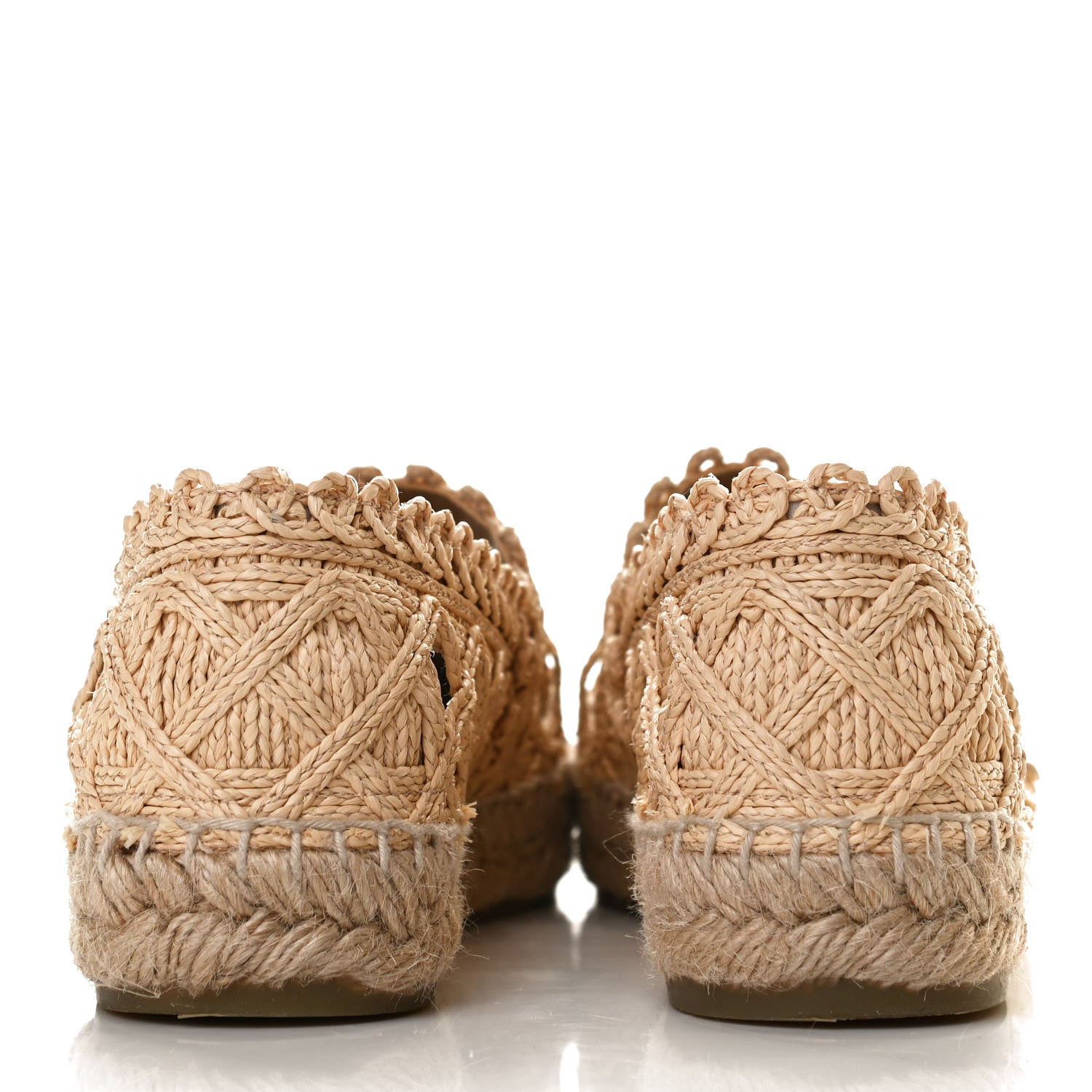 Chanel Raffia Fabric CC Espadrilles 36 Beige Black 6 of 12