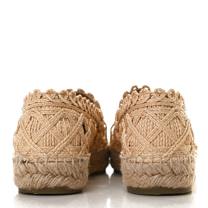 Chanel Raffia Fabric CC Espadrilles 36 Beige Black 6 of 12