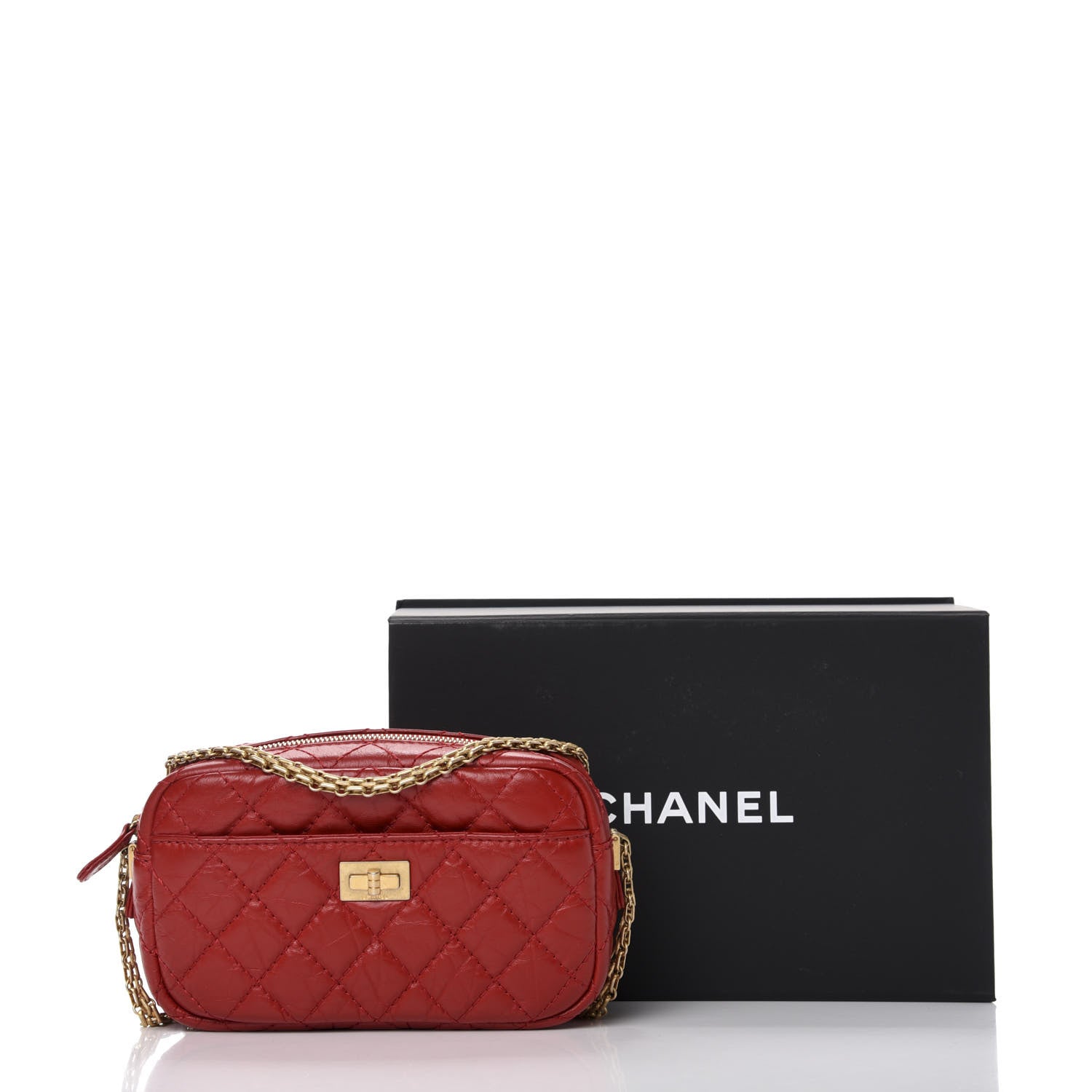 Chanel Aged Calfskin Quilted Mini Reissue Camera Case Red 8 of 8