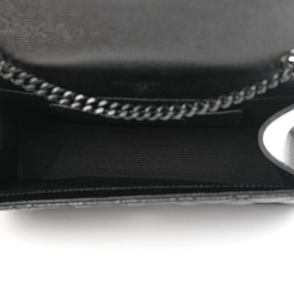 Saint Laurent Grain De Poudre Textured Mixed Matelasse Triquilt Small Monogram Monochrome Satchel Black 5 of 10