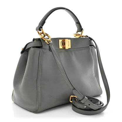 Fendi Nappa Mini Peekaboo Iconic Satchel Fumo 3 of 19