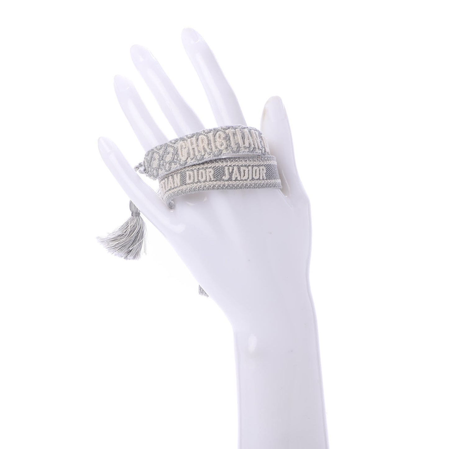 Woven Cotton J'Adior Friendship Bracelet Set Grey
