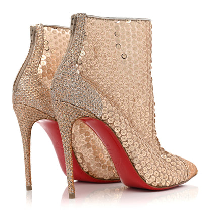 Christian Louboutin Glitter Diams Paillettes Gipsybootie 100 Ankle Boots 37 Nude 4 of 7