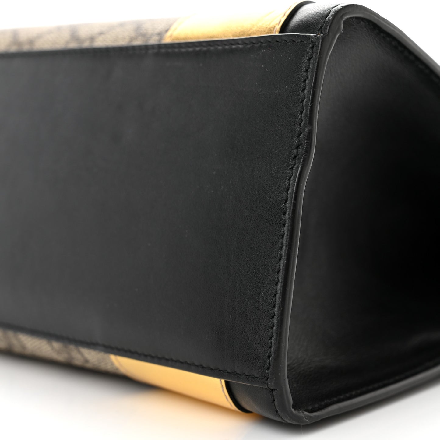 GG Supreme Monogram Small Osiride Top Handle Bag Black Gold