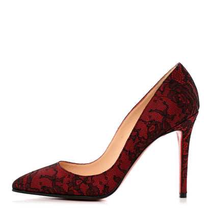 Christian Louboutin Lace Pigalle Follies 100 Pumps 38 Red 1 of 11