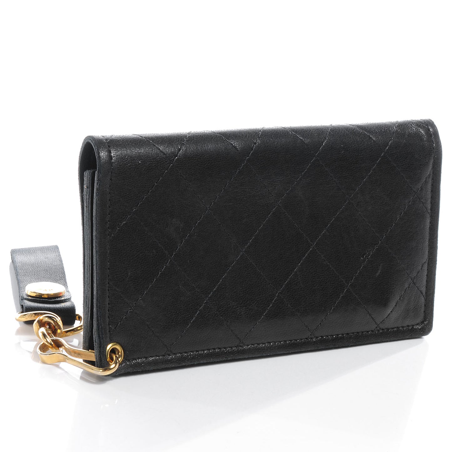 Lambskin Diamond Stitch Wallet Black
