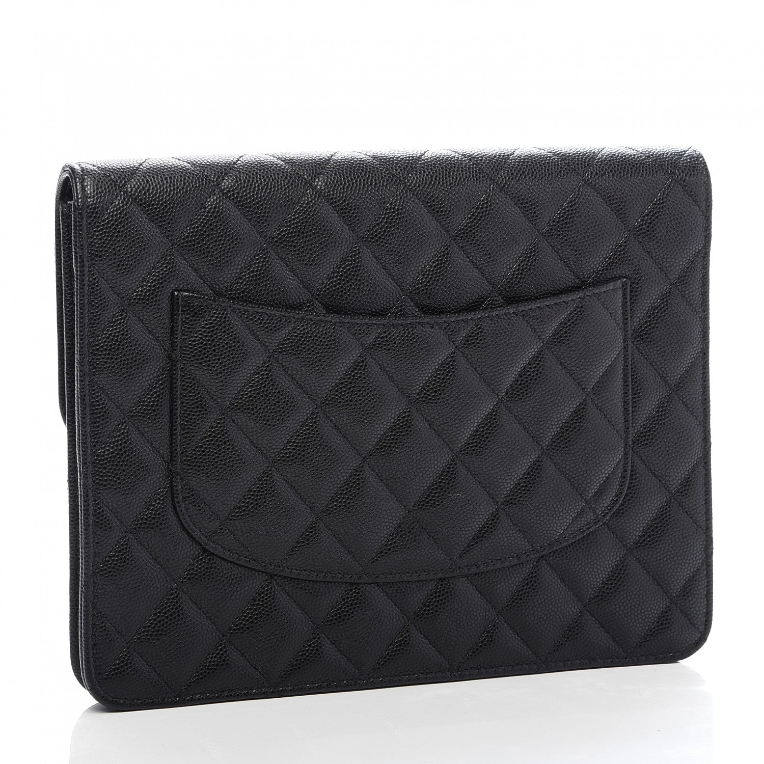 Chanel Caviar Quilted Square Flap Clutch Black 3 of 10