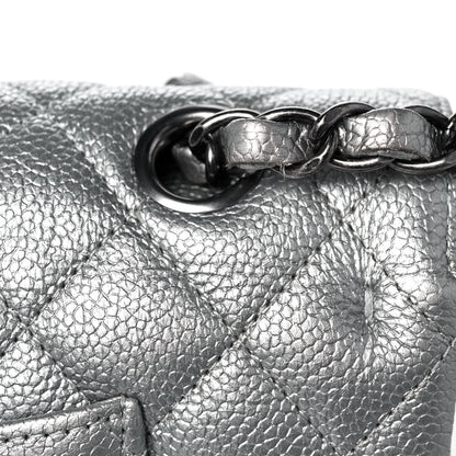 Chanel Metallic Caviar Quilted Medium Double Flap Silver 10 of 10