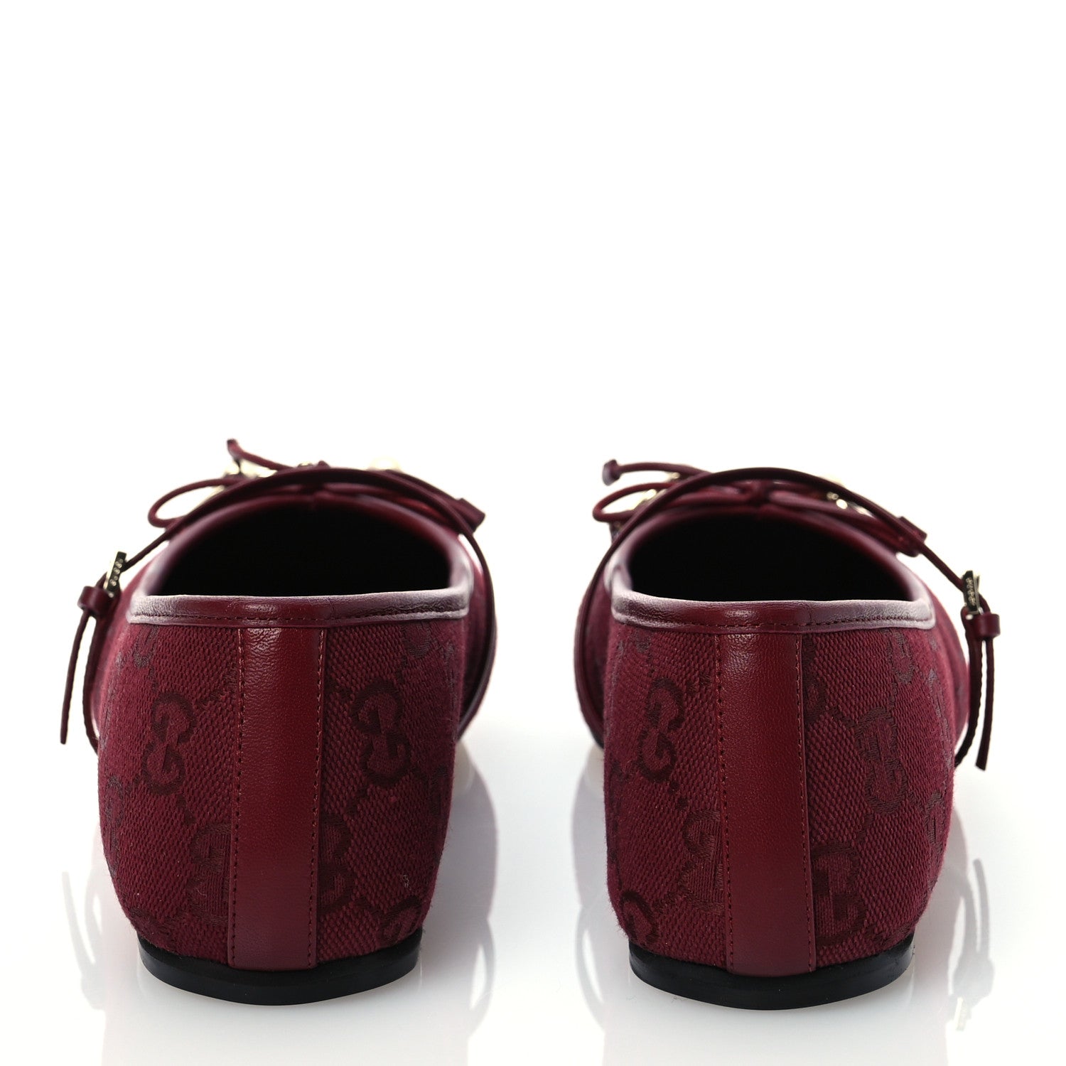 Gucci GG Monogram Horsebit Ballet Flats 36.5 Rosso Ancora 5 of 10